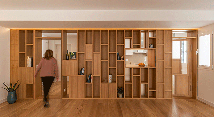 Animated GIF of opening and moving furniture doors